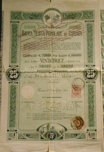 Azioni lire banca mutua - lire,